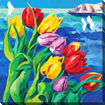 Картина маслом Тюльпаны №311