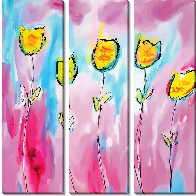 Модульная картина Тюльпаны №315
