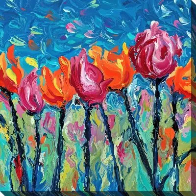 Картина маслом Тюльпаны №320