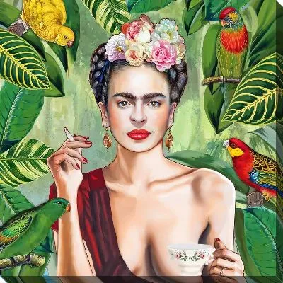 Постер Фрида Кало и попугаи