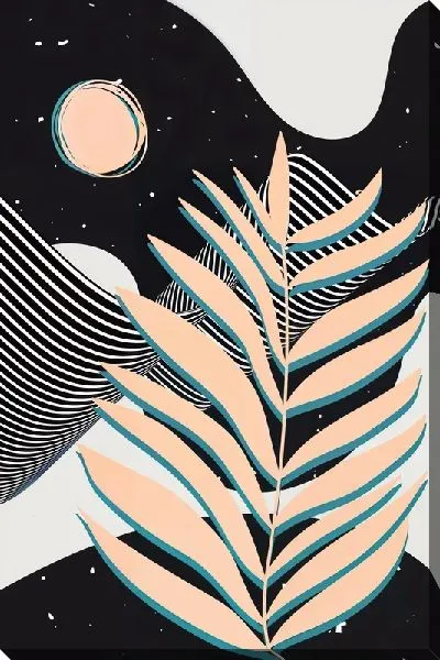 Картина маслом Листья тропиков №42