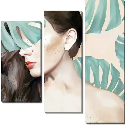 Модульная картина Листья тропиков №45