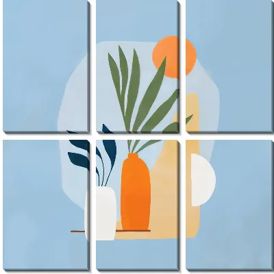 Модульная картина Листья тропиков №53