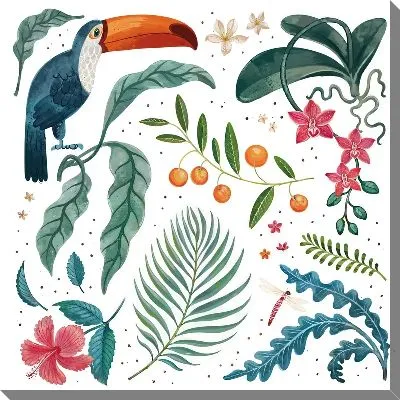 Картина маслом Листья тропические №108