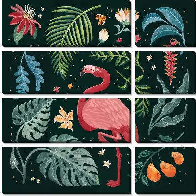 Модульная картина Листья тропические №110