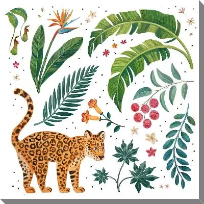 Картина маслом Листья тропические №116