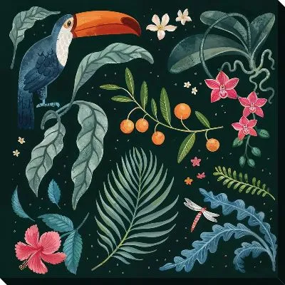 Картина маслом Листья тропические №117