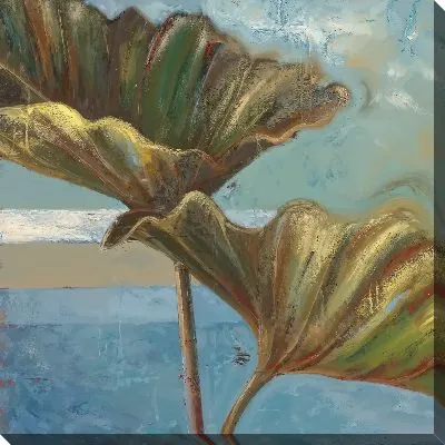 Картина маслом Листья тропические №118