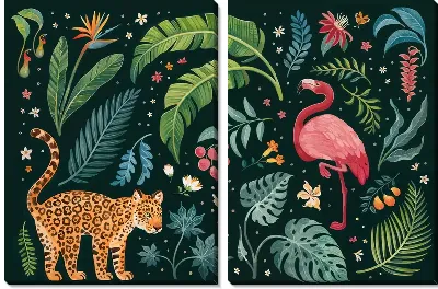 Модульная картина Листья тропические №124