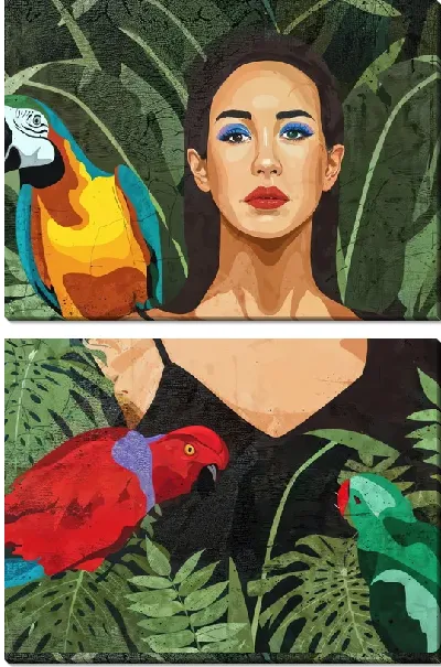 Модульная картина Листья тропические №125