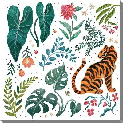 Картина маслом Листья тропические №128