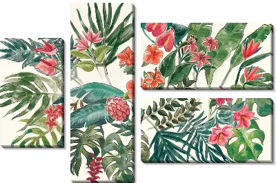 Модульная картина Листья тропические №129