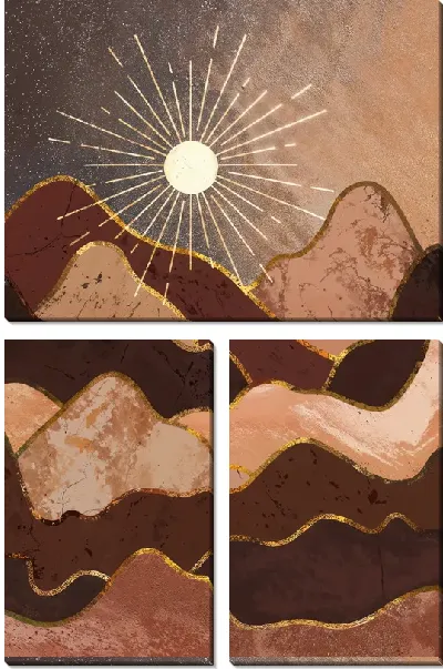 Модульная картина Золото гор №3