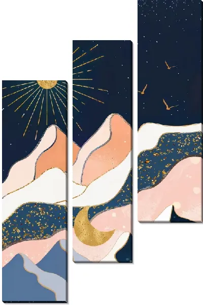 Модульная картина Золото гор №10
