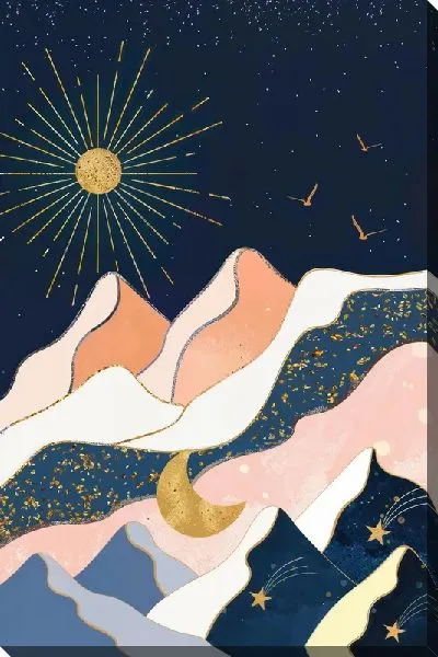 Картина маслом Золото гор №10