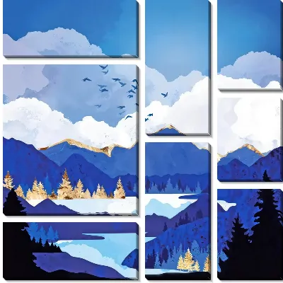Модульная картина Золото гор №25