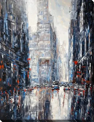 Картина маслом Пастозный Нью Йорк