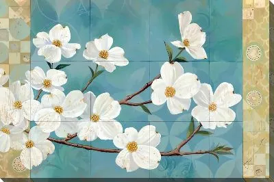 Картина маслом Кизил цветки №2