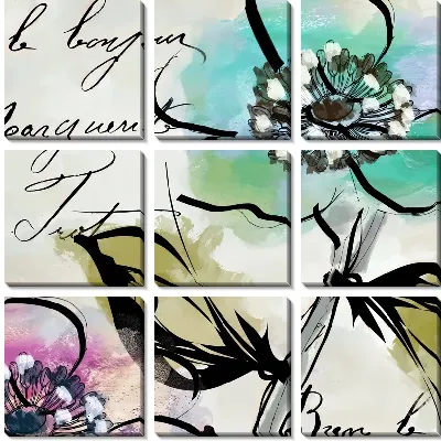 Модульная картина Кизил цветки №3