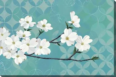 Картина маслом Кизил цветки №4