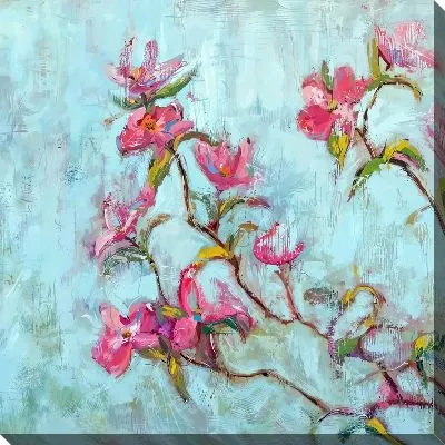 Картина маслом Кизил цветки №5