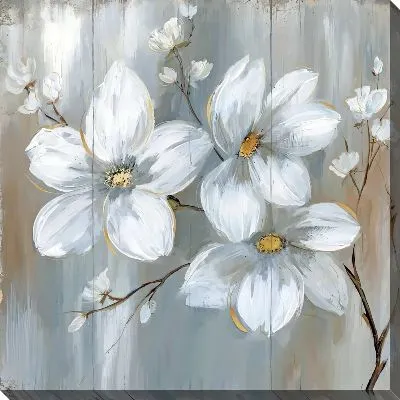 Картина маслом Кизил цветки №7