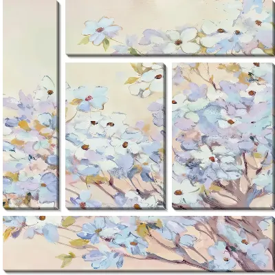 Модульная картина Кизил цветки №9