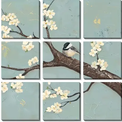 Модульная картина Кизил цветки №10