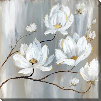 Картина маслом Кизил цветки №11