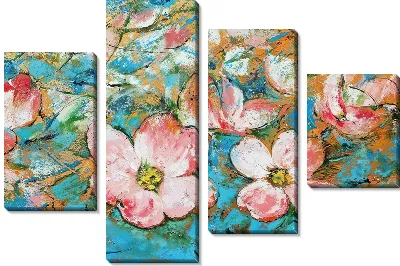 Модульная картина Кизил цветки №12