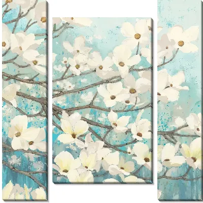 Модульная картина Кизил цветки №18