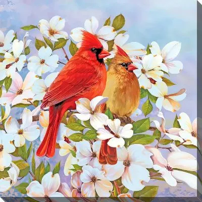 Картина маслом Кизил цветки №22