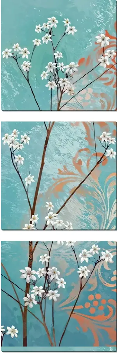 Модульная картина Кизил цветки №26