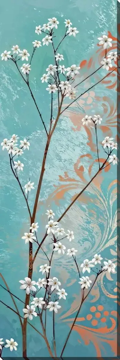 Картина маслом Кизил цветки №26