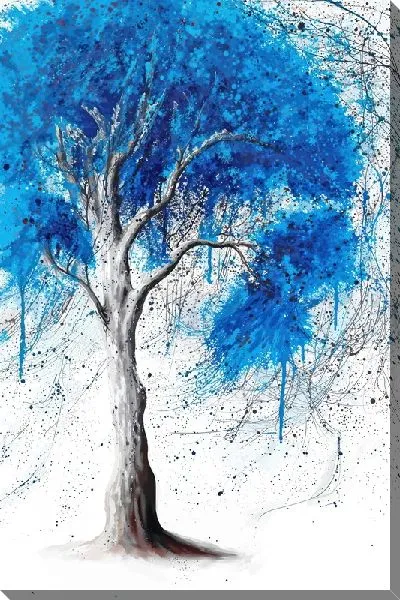 Картина маслом Дерево с голубой кроной