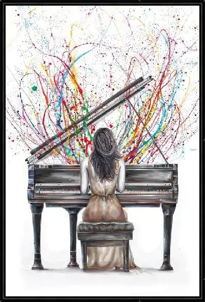 Картина Буйство красок и игра на пианино
