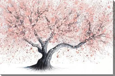 Картина маслом Дерево с розовыми листьями №2