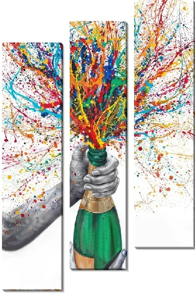 Модульная картина Всплеск шампанского
