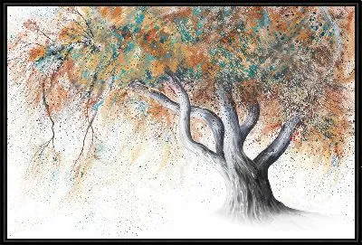 Картина Всплеск цвета дерева