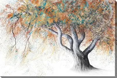 Картина маслом Всплеск цвета дерева