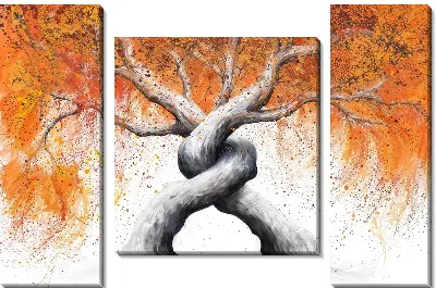 Модульная картина Переплетение деревьев