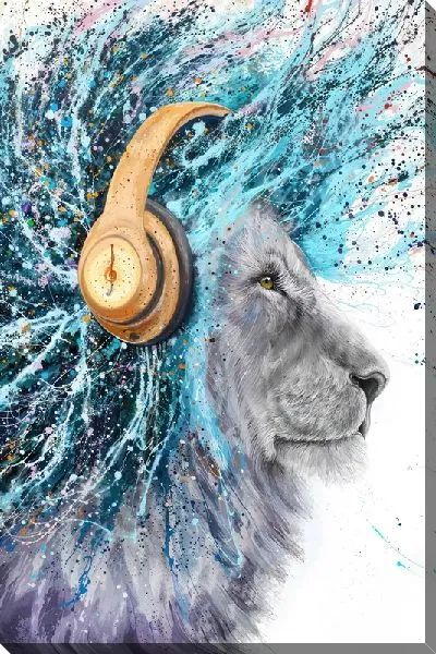 Картина маслом Всплеск цвета лев