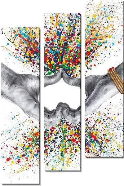 Модульная картина Всплеск жеста сердца