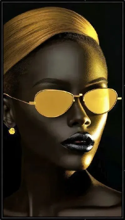 Картина Африканка в стильных золотых очках