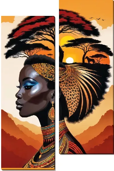 Модульная картина Африканка №70