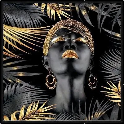 Африканка с украшениями и золотыми губами №2