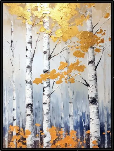 Картина Берёзы с золотыми листьями