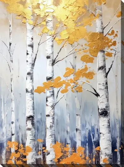 Постер Берёзы с золотыми листьями