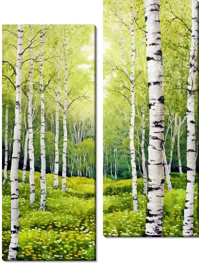 Модульная картина Берёзы №39