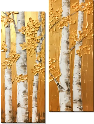 Модульная картина Берёзы №43